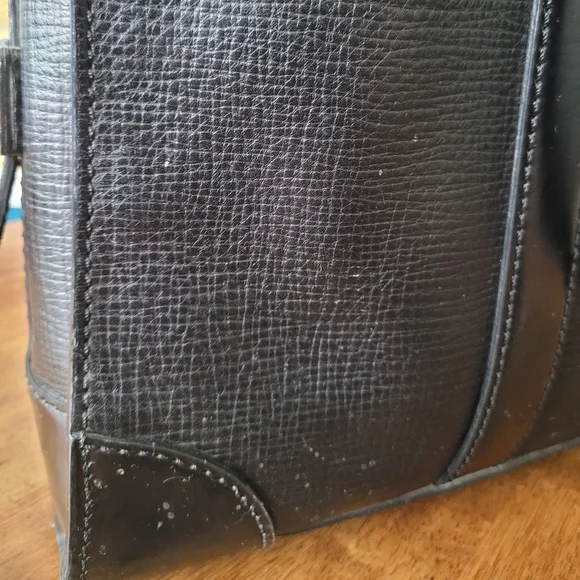 EUC Vintage Coach Metropolitan Commuter Double-zip Briefcase, black and brass - Picture 5 of 10